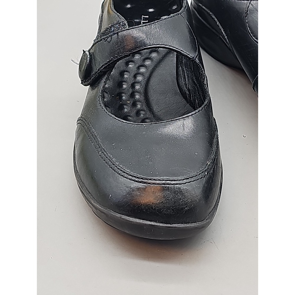 L.L. Bean Black Pebbled Leather Mary Jane Women's Shoes Sz 8 M - Picture 7 of 7